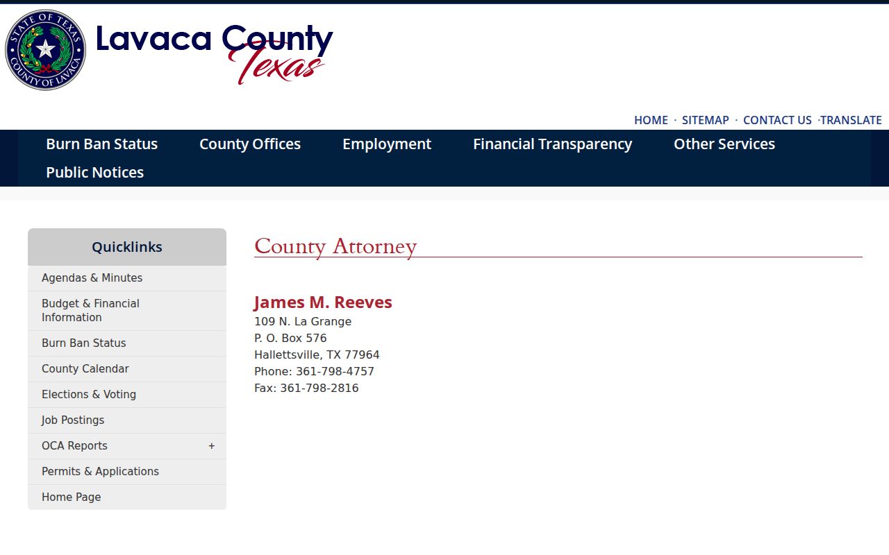 Lavaca County criminal court cases County Attorney office
