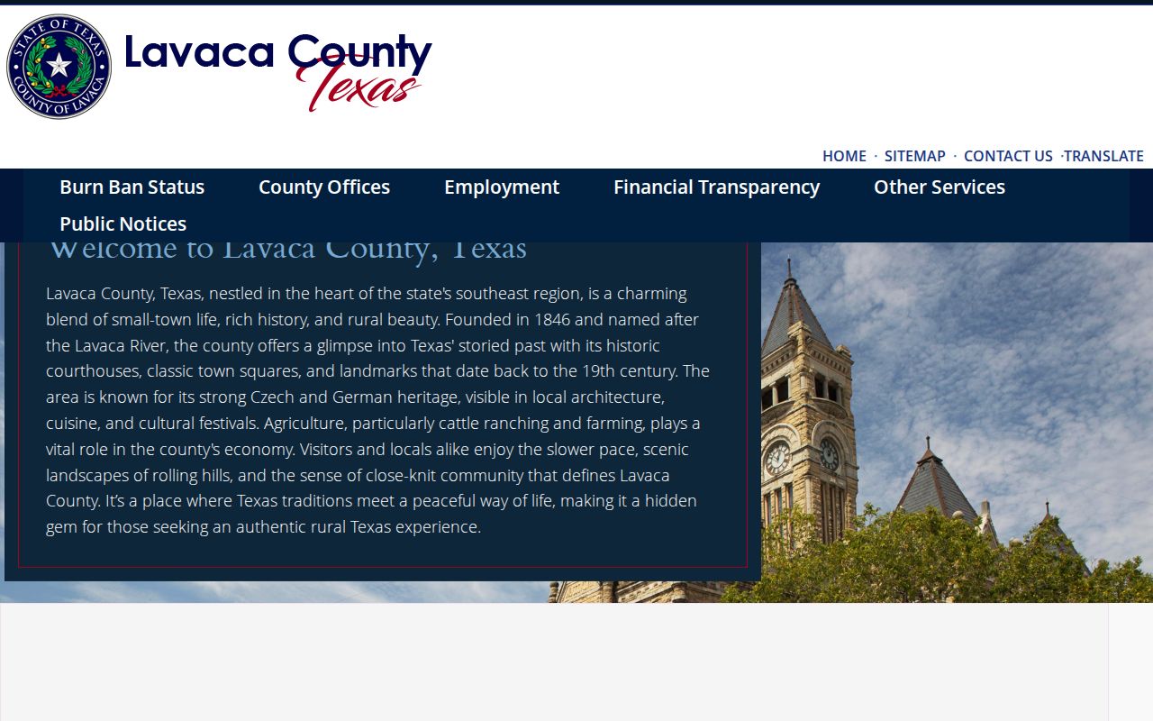 Lavaca County courthouse criminal history office directory